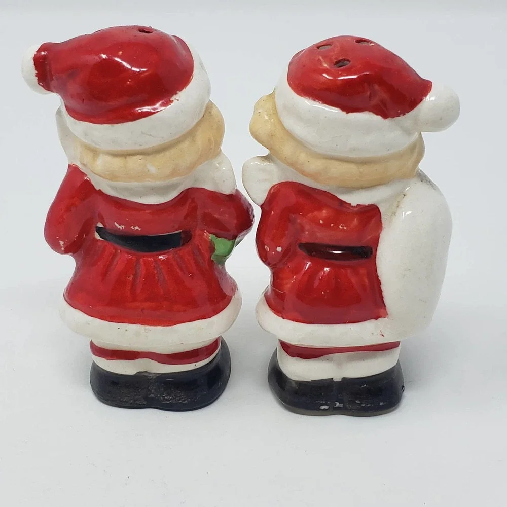 Christmas Santa Claus Salt Pepper Shakers Vintage Japan Original Stoppers 3